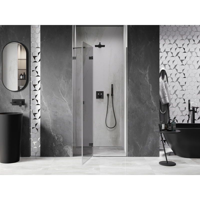 Mexen Lunar Left-Hand Swing Shower Door 100 cm, Transparent, Gun Metal - 834-100-000-95-00-L
