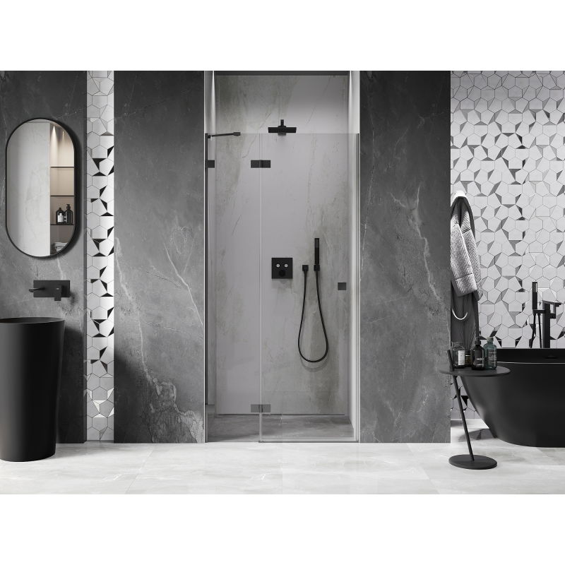 Mexen Lunar Left-Hand Swing Shower Door 100 cm, Transparent, Gun Metal - 834-100-000-95-00-L