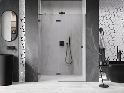 Mexen Lunar shower door hinged left 130 cm, transparent, gun metal - 834-130-000-95-00-L