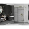 Mexen Kioto Freestanding Shower Screen 130 x 200 cm, Black Pattern 8 mm, Gold - 800-130-002-50-78