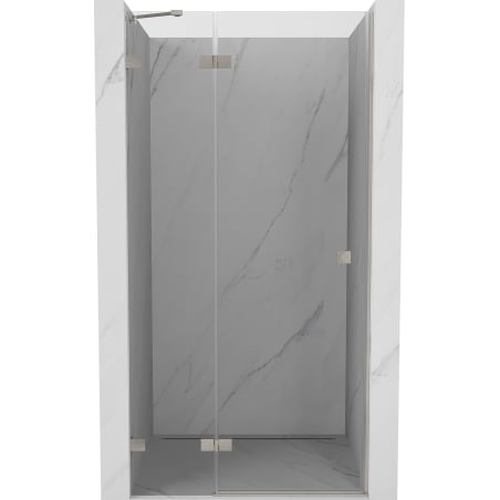 Mexen Lunar Left Hinged Shower Door 85 cm, Transparent, Brushed Nickel - 834-085-000-97-00-L