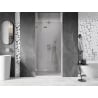 Mexen Lunar left-side hinged shower door 100 cm, transparent, brushed nickel - 834-100-000-97-00-L