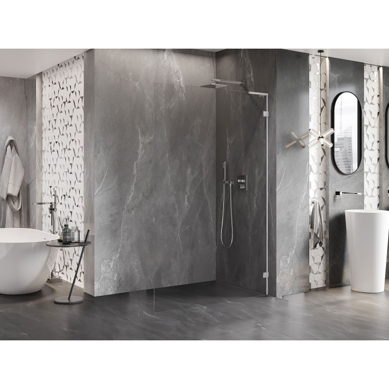 Mexen Lunar L Walk-in Shower Wall Right 50 x 200 cm, Transparent 8 mm, Chrome - 830L-050-000-01-00-P