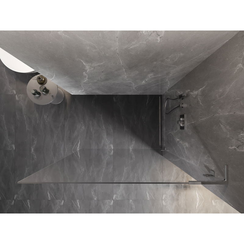 Mexen Lunar L Shower Wall Walk-in right 60 x 200 cm, transparent 8 mm, chrome - 830L-060-000-01-00-P