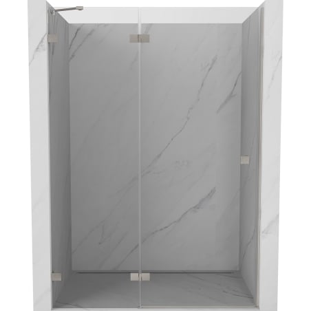 Mexen Lunar shower door, left hinged 130 cm, transparent, brushed nickel - 834-130-000-97-00-L
