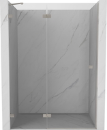 Mexen Lunar 130 cm Left Hinged Shower Door, Transparent, Brushed Nickel - 834-130-000-97-00-L