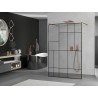 Mexen Kioto freestanding shower screen 110 x 200 cm, black pattern 8 mm, rose gold - 800-110-002-60-78