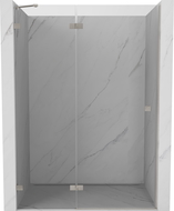 Mexen Lunar left hinged shower door 135 cm, transparent, brushed nickel - 834-135-000-97-00-L