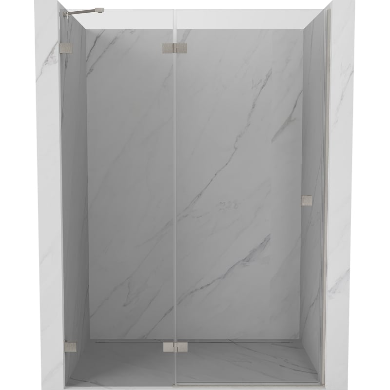 Mexen Lunar shower door left hinged 140 cm, transparent, brushed nickel - 834-140-000-97-00-L