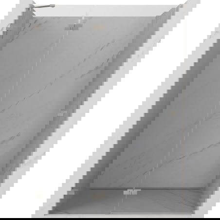 Mexen Lunar Left Hinged Shower Door 140 cm, Transparent, Brushed Nickel - 834-140-000-97-00-L