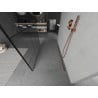 Mexen Kioto free-standing shower screen 130 x 200 cm, Transparent/Black pattern 8 mm, Rose gold - 800-130-002-60-78
