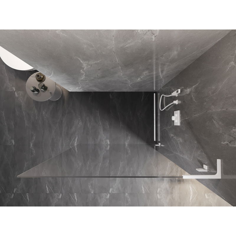 Mexen Lunar L Shower Wall Walk-in Right 50 x 200 cm, Transparent 8 mm, White - 830L-050-000-20-00-P