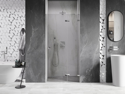 Mexen Lunar 70 cm Right-Hinged Shower Door, Transparent, Chrome - 834-070-000-01-00-P