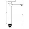 Mexen Milo high black bathroom faucet - 71310-70