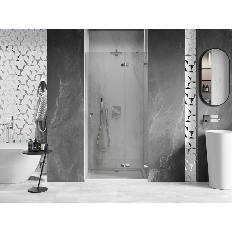 Mexen Lunar right hinged shower door 75 cm, transparent, chrome - 834-075-000-01-00-P