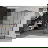 Mexen Kioto free-standing shower screen 140 x 200 cm, Transparent/Black pattern 8 mm, Rose gold - 800-140-002-60-78