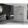 Mexen Kioto freestanding shower wall 140 x 200 cm, black pattern 8 mm, pink gold - 800-140-002-60-78