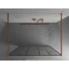 Mexen Kioto freestanding shower wall 140 x 200 cm, black pattern 8 mm, pink gold - 800-140-002-60-78