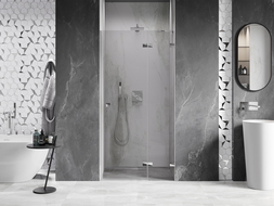 Mexen Lunar shower door hinged right 120 cm, transparent, chrome - 834-120-000-01-00-P