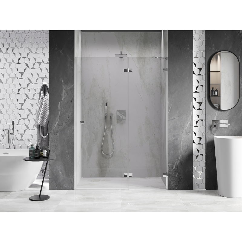 Mexen Lunar Right-Hinged Shower Door 135 cm, Transparent, Chrome - 834-135-000-01-00-P