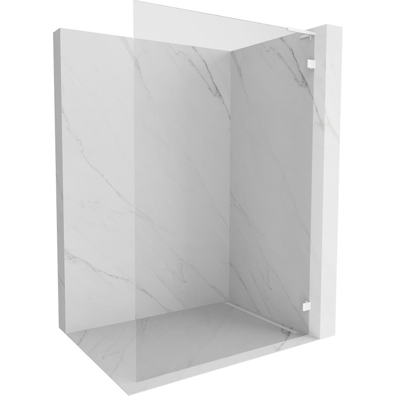 Mexen Lunar L Shower Screen Walk-in Right 90 x 200 cm, Transparent 8 mm, White - 830L-090-000-20-00-P