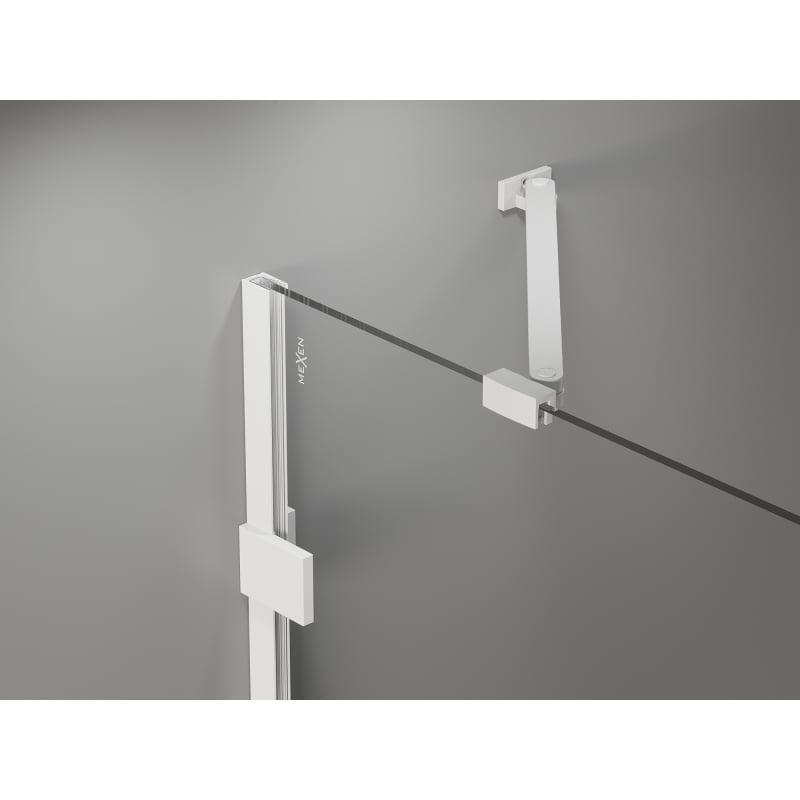 Mexen Lunar right swing shower door 100 cm, transparent, white - 834-100-000-20-00-P