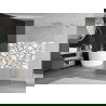 Mexen Kioto Freestanding Shower Wall 100 x 200 cm, White Pattern 8 mm, Chrome - 800-100-002-01-85