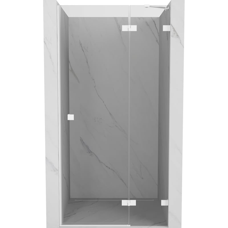 Mexen Lunar right hinged shower door 115 cm, transparent, white - 834-115-000-20-00-P