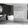 Mexen Kioto freestanding shower wall 110 x 200 cm, white pattern 8 mm, chrome - 800-110-002-01-85