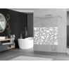 Mexen Kioto free-standing shower wall 120 x 200 cm, white pattern 8 mm, chrome - 800-120-002-01-85