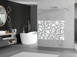 Mexen Kioto free-standing shower wall 120 x 200 cm, white pattern 8 mm, chrome - 800-120-002-01-85