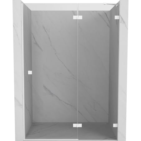 Mexen Lunar right-hinged shower doors 135 cm, transparent, white - 834-135-000-20-00-P