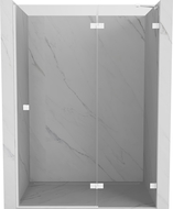 Mexen Lunar right-hinged shower doors 135 cm, transparent, white - 834-135-000-20-00-P