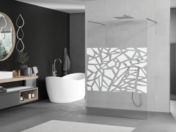 Mexen Kioto free-standing shower screen 130 x 200 cm, Transparent/White pattern 8 mm, Chrome - 800-130-002-01-85