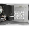 Mexen Kioto Freestanding Shower Screen 100 x 200 cm, White Pattern 8 mm, Gold - 800-100-002-50-85