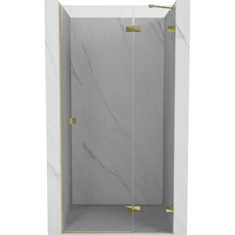 Mexen Lunar right hinged shower door 85 cm, transparent, gold - 834-085-000-50-00-P