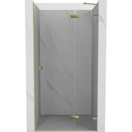 Mexen Lunar right hinged shower door 85 cm, transparent, gold - 834-085-000-50-00-P