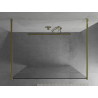 Mexen Kioto freestanding shower wall 100 x 200 cm, white pattern 8 mm, gold - 800-100-002-50-85