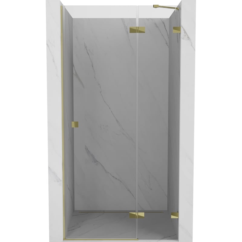 Mexen Lunar right-side pivot shower door 100 cm, transparent, gold - 834-100-000-50-00-P