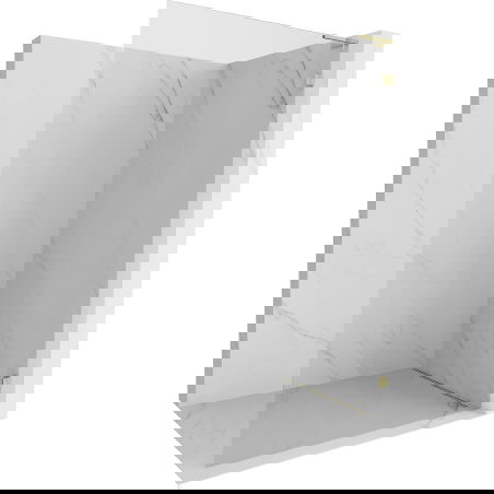 Mexen Lunar L Walk-in Shower Wall Right 110 x 200 cm, Transparent 8 mm, Gold - 830L-110-000-50-00-P