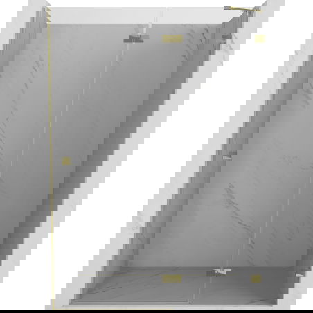 Mexen Lunar 140 cm Right Hinged Shower Door, Transparent, Gold - 834-140-000-50-00-P