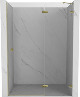 Mexen Lunar 140 cm Right Hinged Shower Door, Transparent, Gold - 834-140-000-50-00-P