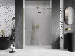 Mexen Lunar shower door right hinge 140 cm, transparent, gold - 834-140-000-50-00-P
