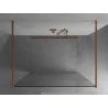 Mexen Kioto freestanding shower wall 100 x 200 cm, white pattern 8 mm, rose gold - 800-100-002-60-85