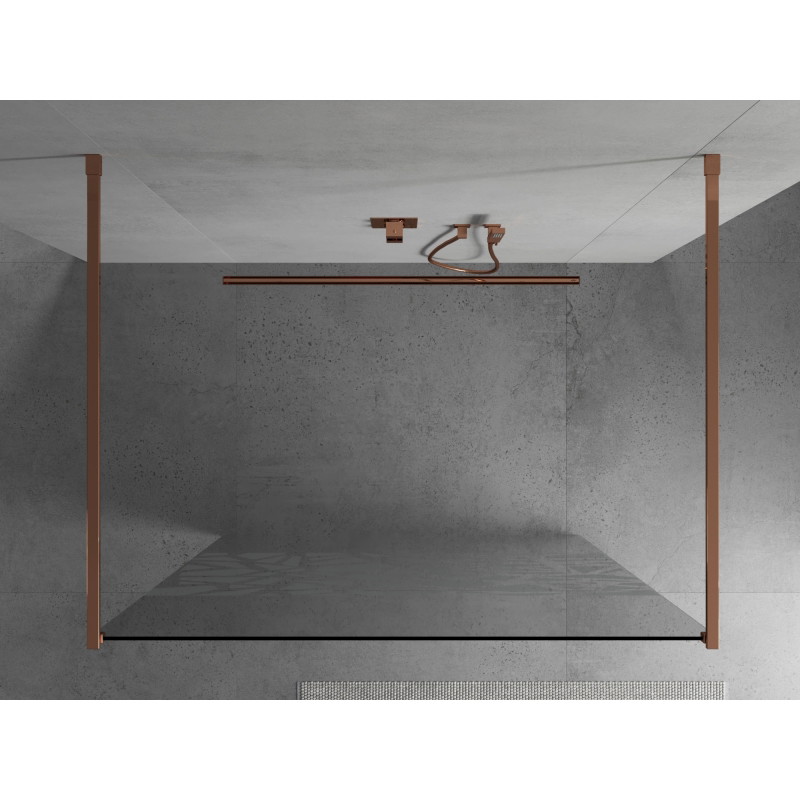 Mexen Kioto freestanding shower screen 120 x 200 cm, white pattern 8 mm, pink gold - 800-120-002-60-85