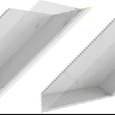 Mexen Lunar L Shower Wall Walk-in Right 60 x 200 cm, Transparent 8 mm, Brushed Gold - 830L-060-000-55-00-P