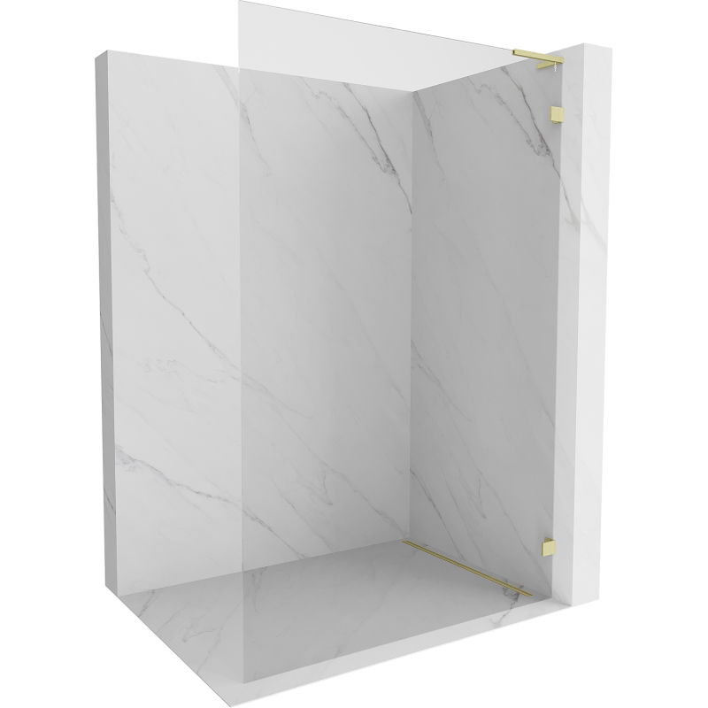 Mexen Lunar L Shower Wall Walk-in Right 70 x 200 cm, Transparent 8 mm, Brushed Gold - 830L-070-000-55-00-P