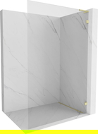 Mexen Lunar L Walk-in Shower Wall Right 70 x 200 cm, Transparent 8 mm, Brushed Gold - 830L-070-000-55-00-P