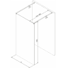 Mexen Kioto free-standing shower wall 100 x 200 cm, white pattern 8 mm, black - 800-100-002-70-85