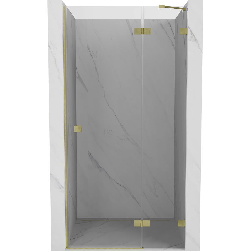 Mexen Lunar right hinged shower door 115 cm, transparent, brushed gold - 834-115-000-55-00-P